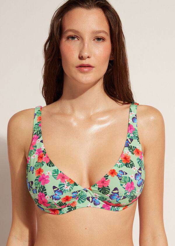parte de arriba de bikini calzedonia balconette malibu multicolor para mujer