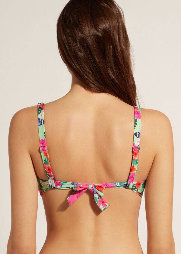 parte de arriba de bikini calzedonia balconette malibu multicolor para mujer