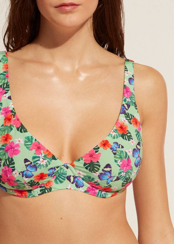 parte de arriba de bikini calzedonia balconette malibu multicolor para mujer
