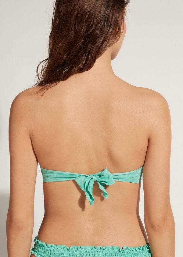 parte de arriba de bikini calzedonia bandeau formentera para mujer verde