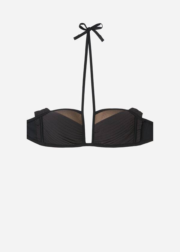 bikini bandeau con relleno ligero de calzedonia tokyo para mujer color negro