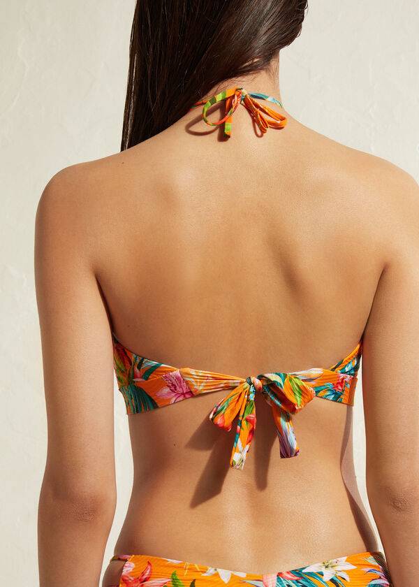 parte de arriba de bikini calzedonia bandeau rio eco con cordón para mujer naranja