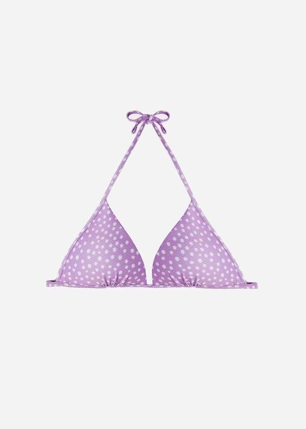 top de bikini de triángulo fijo cipro de calzedonia morado para mujer