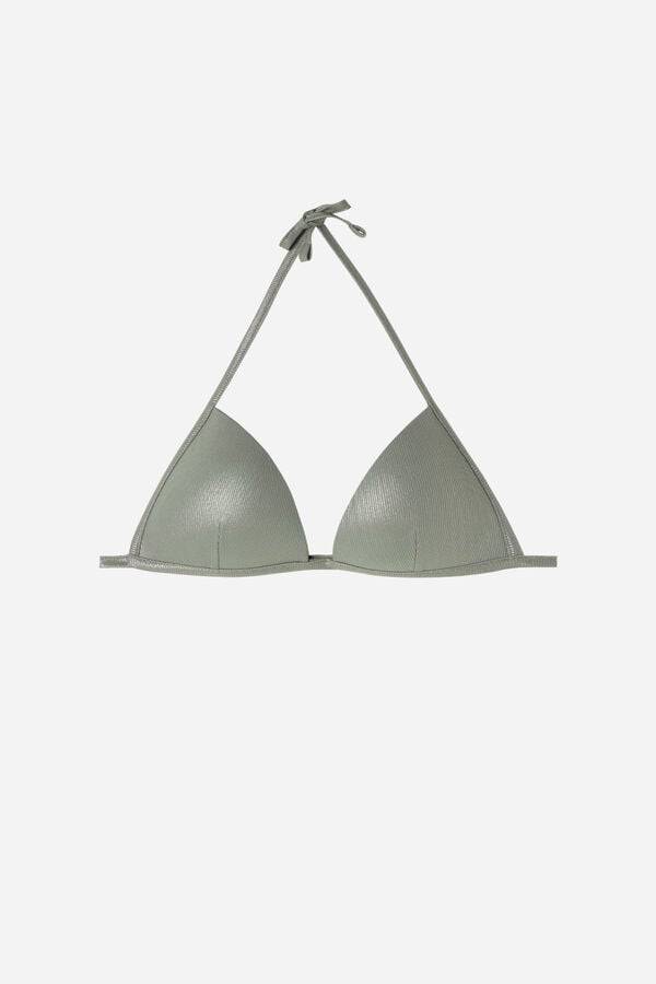 top de bikini triangular con relleno graduado calzedonia antigua para mujer color verde