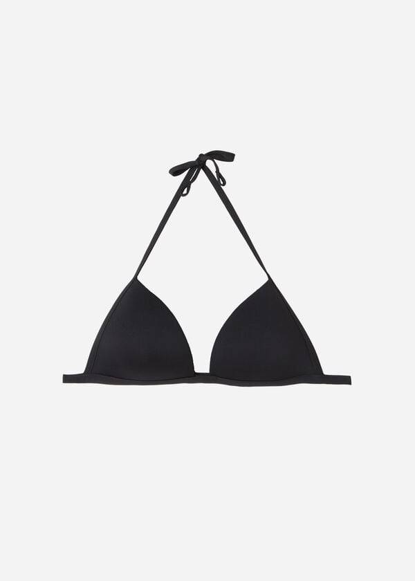 bikini de triángulo con relleno suave y graduado de calzedonia para mujer color negro