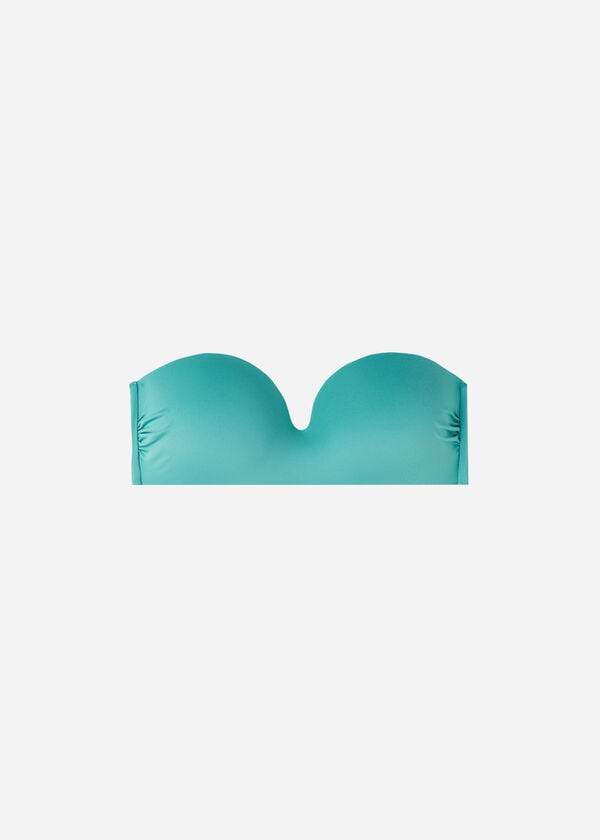 mujer calzedonia acolchado bandeau indonesia eco bikini tops turquesa