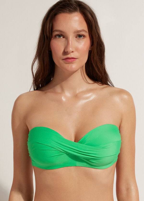 top de bikini calzedonia acolchado bandeau indonesia eco cobey para mujer verde