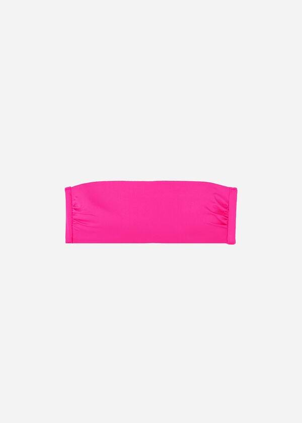parte de arriba de bikini calzedonia quilted bandeau indonesia eco rosa mujer rosa
