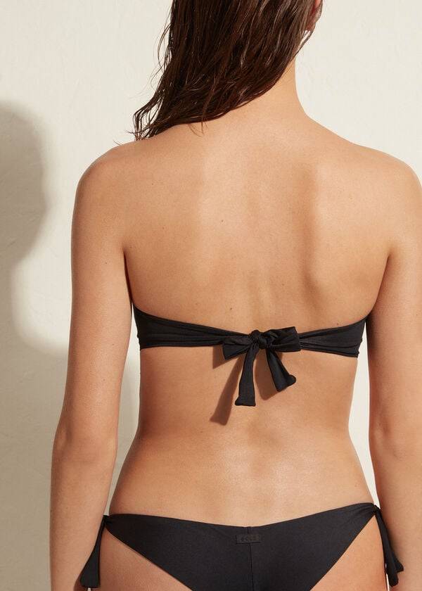 bikini ecológico indonesia con relleno calzedonia para mujer color negro