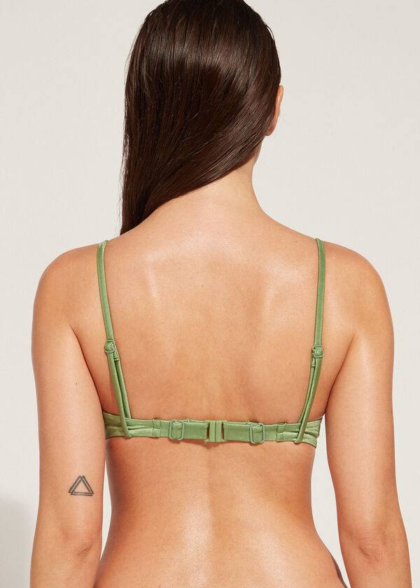 calzedonia push-up acolchado cannes rosa tops de bikini para mujer verde