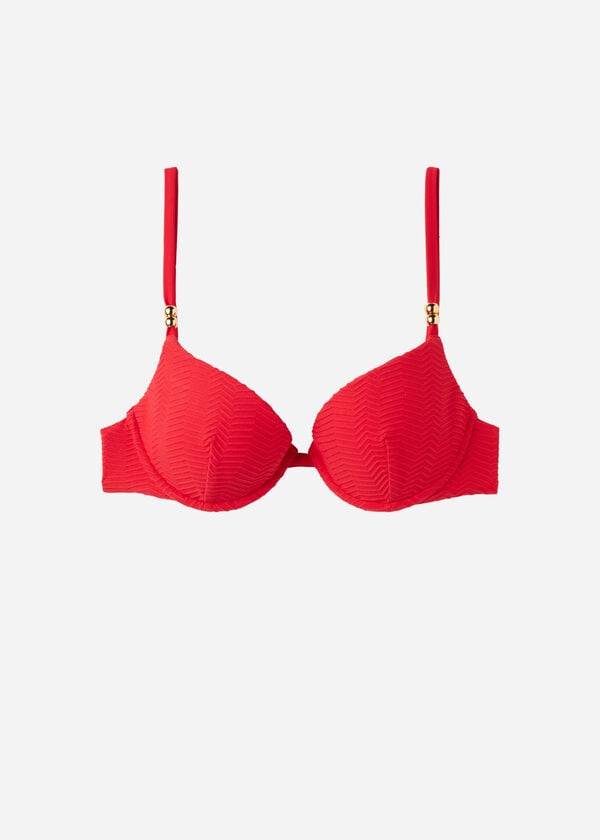 bikini rojo con push-up y relleno casablanca de calzedonia para mujer