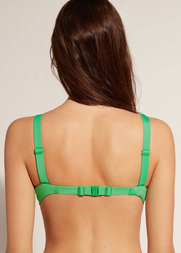 bikini push-up acolchado de calzedonia indonesia para mujer color verde