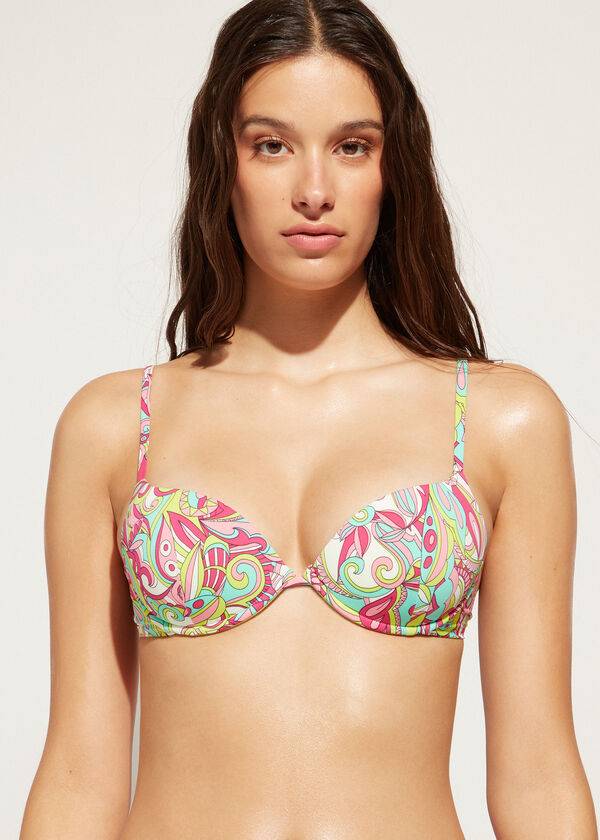 bikini push-up acolchado multicolor de calzedonia londra para mujer