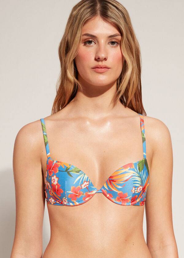 bikini acolchado push-up maui de calzedonia para mujer color verde