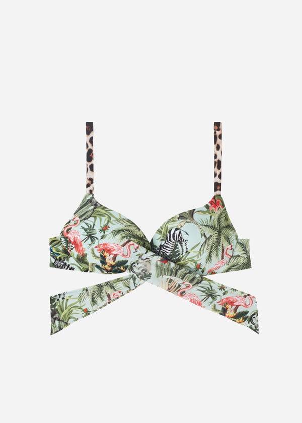 bikini nairobi eco con relleno y push-up para mujer de calzedonia color verde
