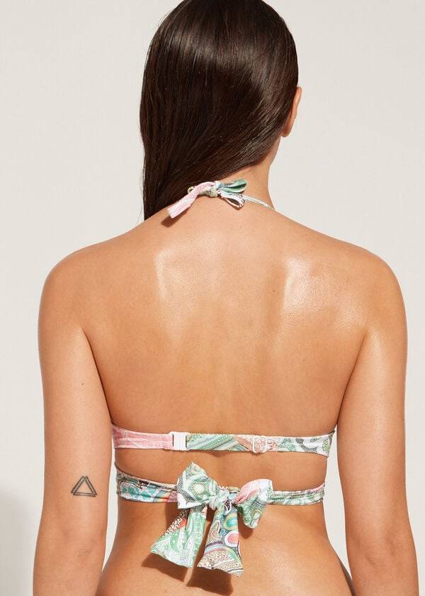 bikini push-up saint tropez de calzedonia para mujer color azul