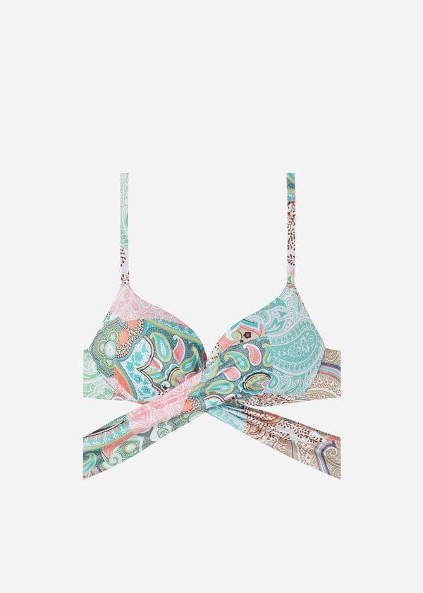 bikini push-up saint tropez de calzedonia para mujer color azul