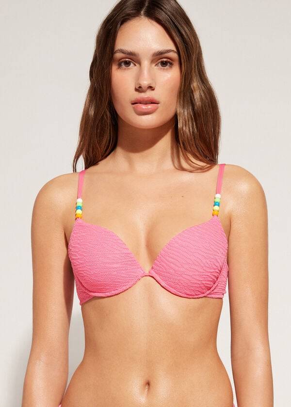 bikini rosa con push-up y relleno de calzedonia san diego para mujer