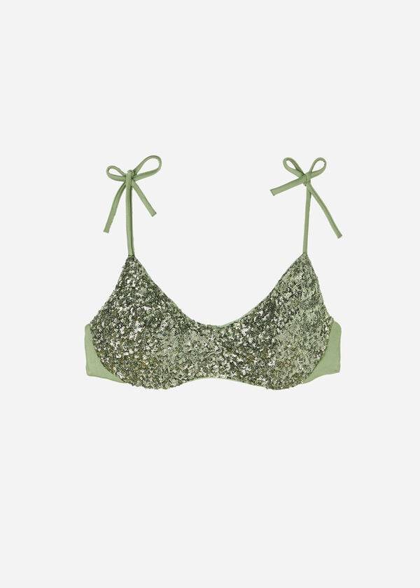 calzedonia top de bikini acolchado estilo tanque cannes rosa para mujer verde