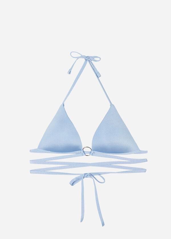 bikini triangular acolchado calzedonia abu dhabi para mujer color azul