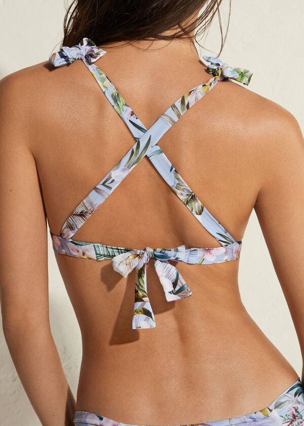 parte de arriba de bikini atene de triángulo acolchado calzedonia multicolor para mujer