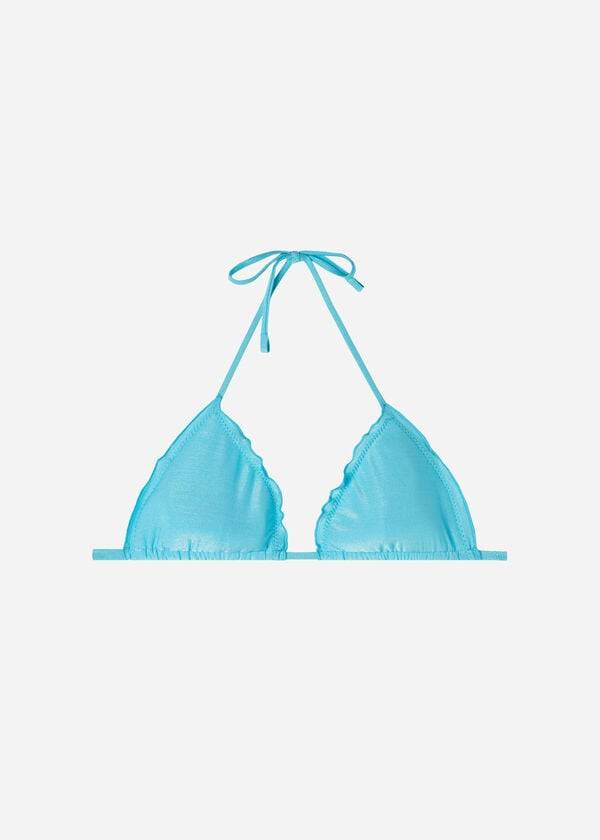 bikini triangular formentera con relleno de calzedonia para mujer color turquesa