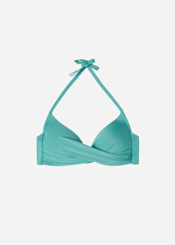 bikini triangular con relleno de calzedonia indonesia eco strass para mujer color turquesa
