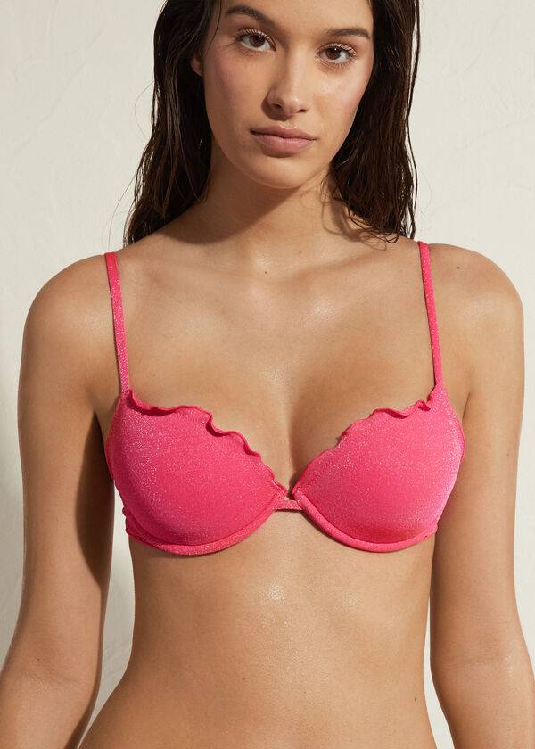 parte de arriba de bikini calzedonia push up formentera para mujer rosa