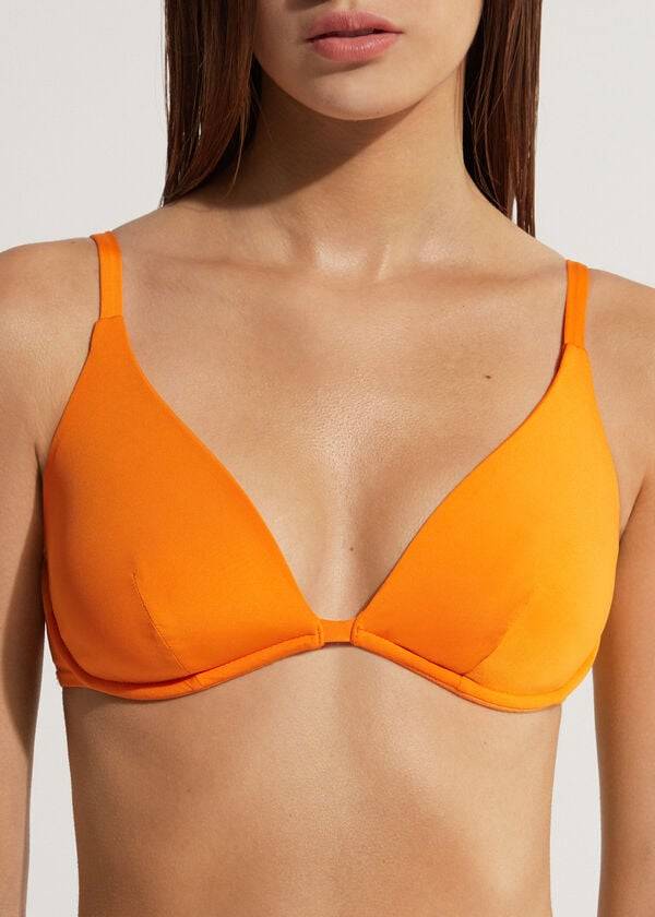 parte de arriba de bikini calzedonia push up indonesia eco mujer naranja