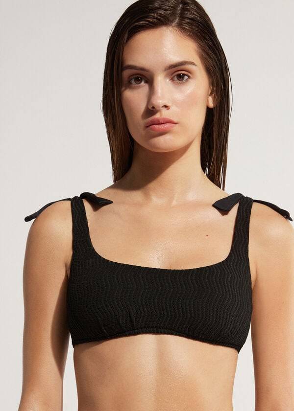 top de bikini negro calzedonia tank mykonos para mujer