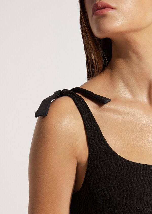 top de bikini negro calzedonia tank mykonos para mujer
