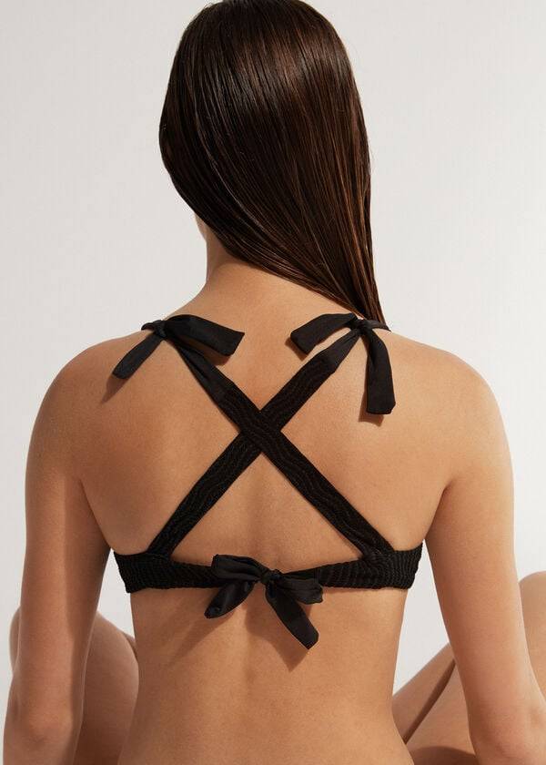 top de bikini negro calzedonia tank mykonos para mujer