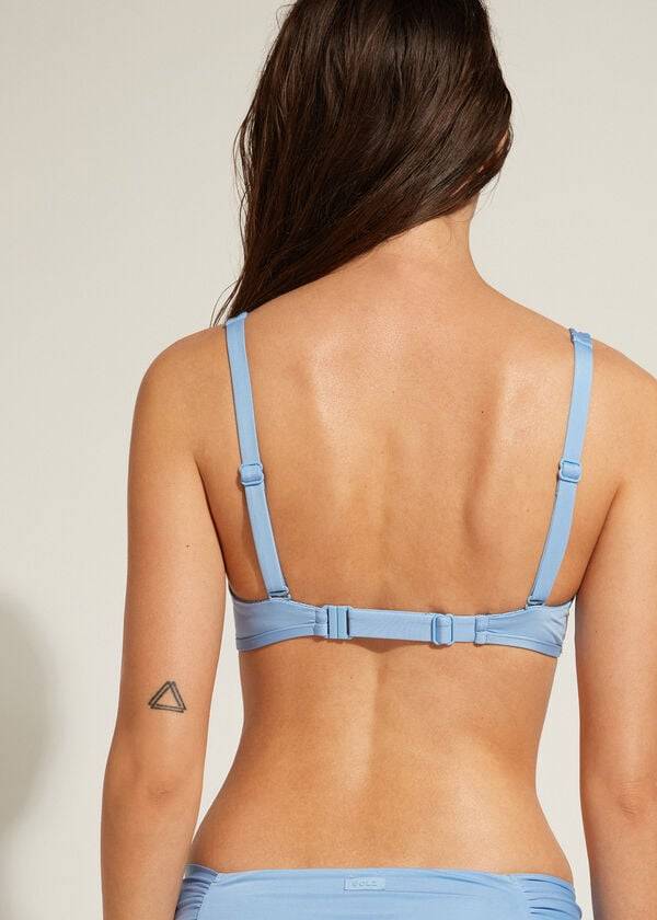 bikini ecológico estilo indonesia de calzedonia para mujer color azul