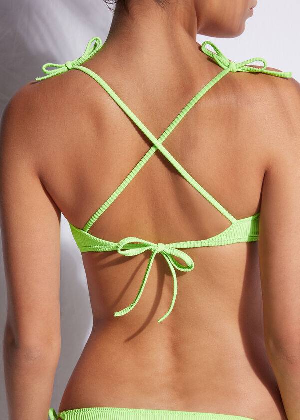 top de bikini para mujer estilo new york de calzedonia verde