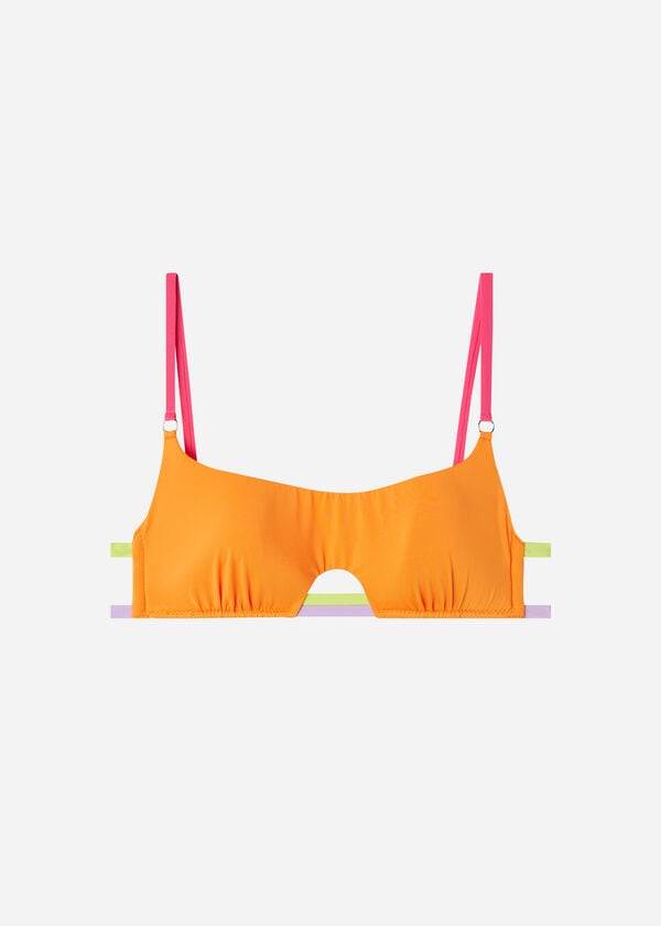 top de bikini calzedonia tank tokyo eco para mujer color naranja