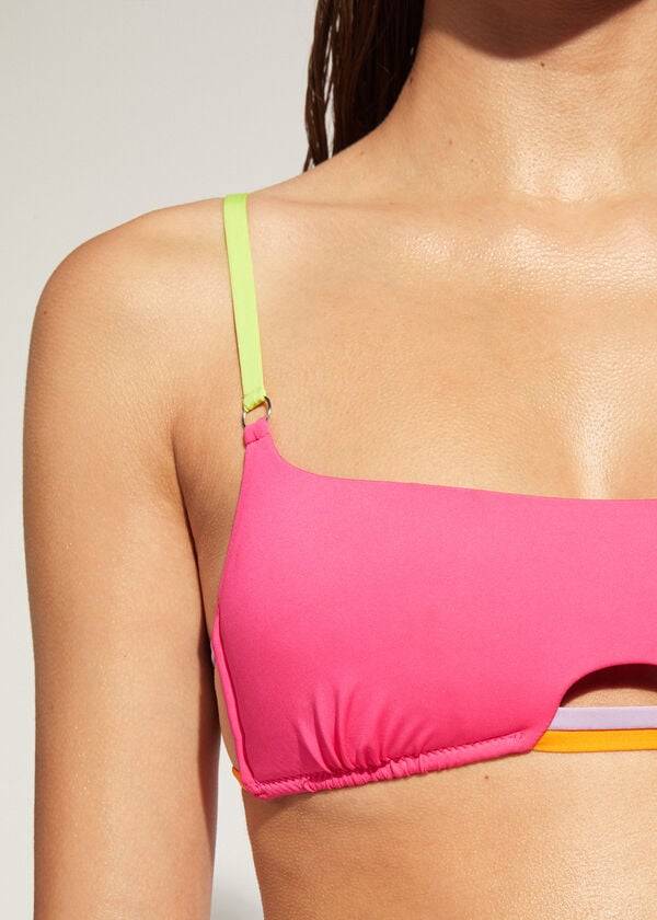 calzedonia tank tokyo eco - bikini para mujer color rosa