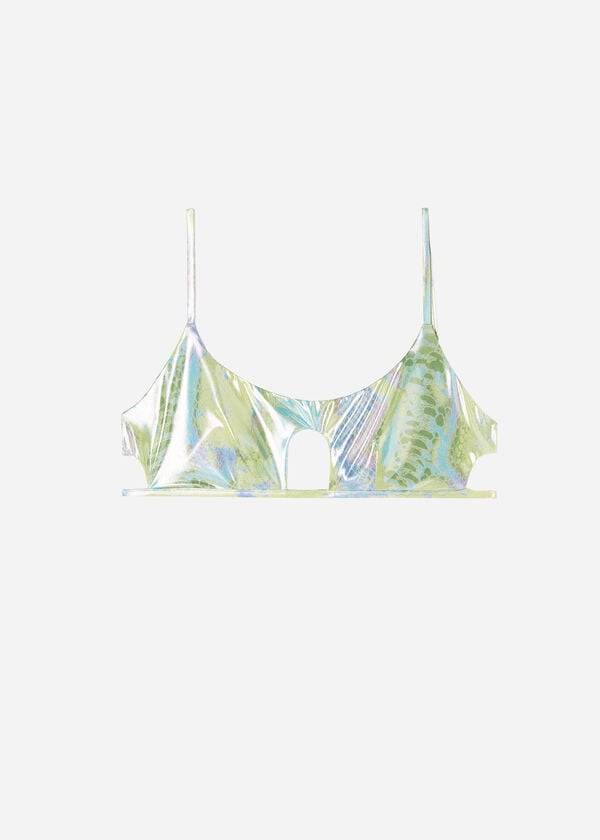 bikini las palmas de calzedonia para mujer estilo tank top con estampado de serpiente color verde