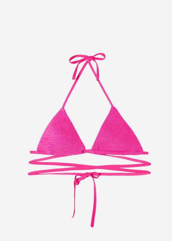 bikini triangular con tiras miami de calzedonia para mujer color rosa