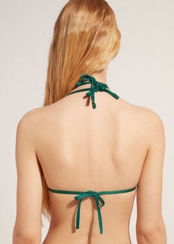 calzedonia triangle string hollywood - bikini para mujer color verde