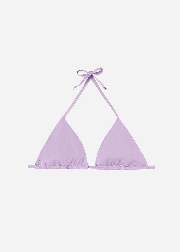bikini triangular de algodón ecológico de indonesia para mujer color morado