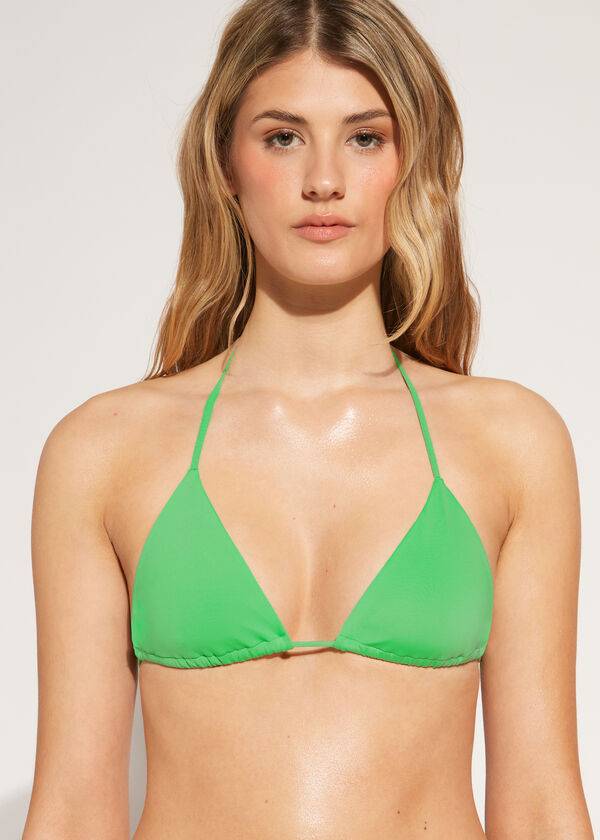 partes de arriba de bikini de mujer calzedonia triangle string indonesia eco rosa verde
