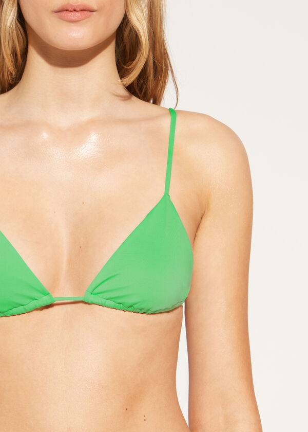 partes de arriba de bikini de mujer calzedonia triangle string indonesia eco rosa verde