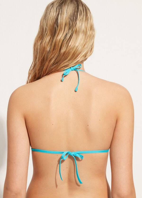 calzedonia triangle string indonesia eco rosa parte de arriba de bikini mujer turquesa