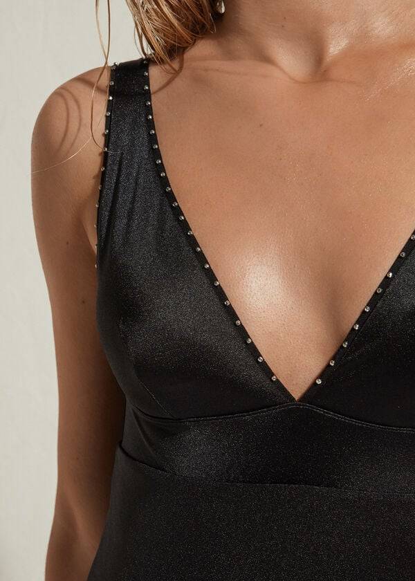 traje de baño de una pieza ginevra de calzedonia para mujer color negro