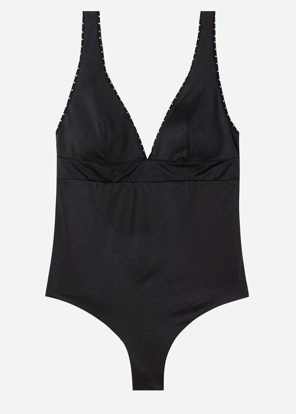 traje de baño de una pieza ginevra de calzedonia para mujer color negro