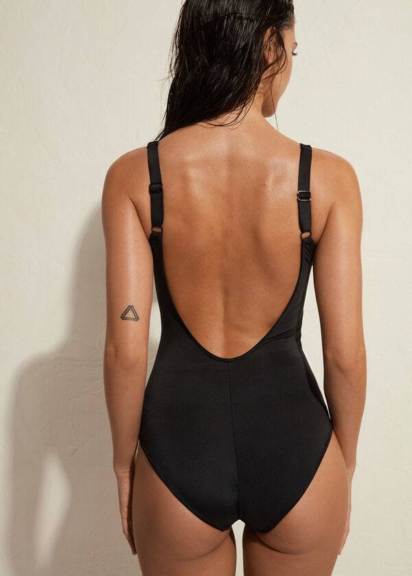 trajes de baño calzedonia one piece indonesia eco para mujer color negro