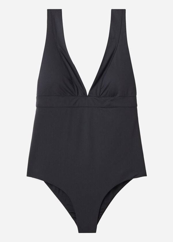 traje de baño de una pieza paola de calzedonia para mujer color negro