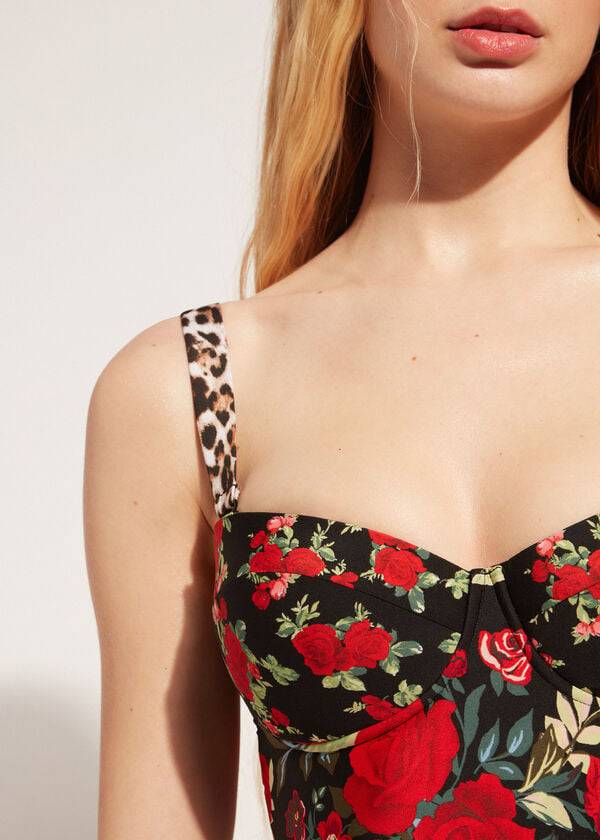 traje de baño de una pieza reversible nizza con relleno ligero para mujer de calzedonia color rosa