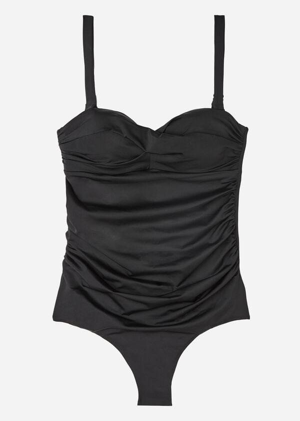 traje de baño de una pieza roma con relleno de calzedonia para mujer color negro